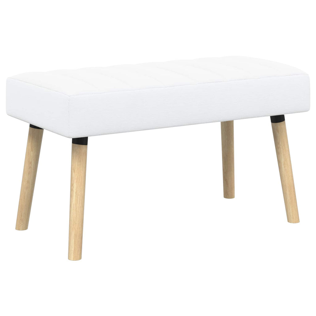 vidaXL Ławka z kanalikowym pikowaniem Biały 80 x 40 x 46 cm tkanina