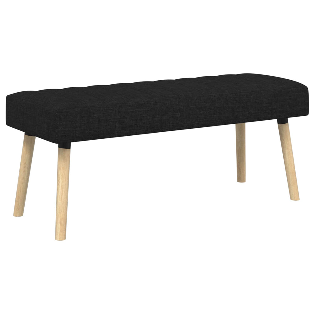 vidaXL Ławka z kanalikowym pikowaniem Czarny 110 x 40 x 46 cm tkanina