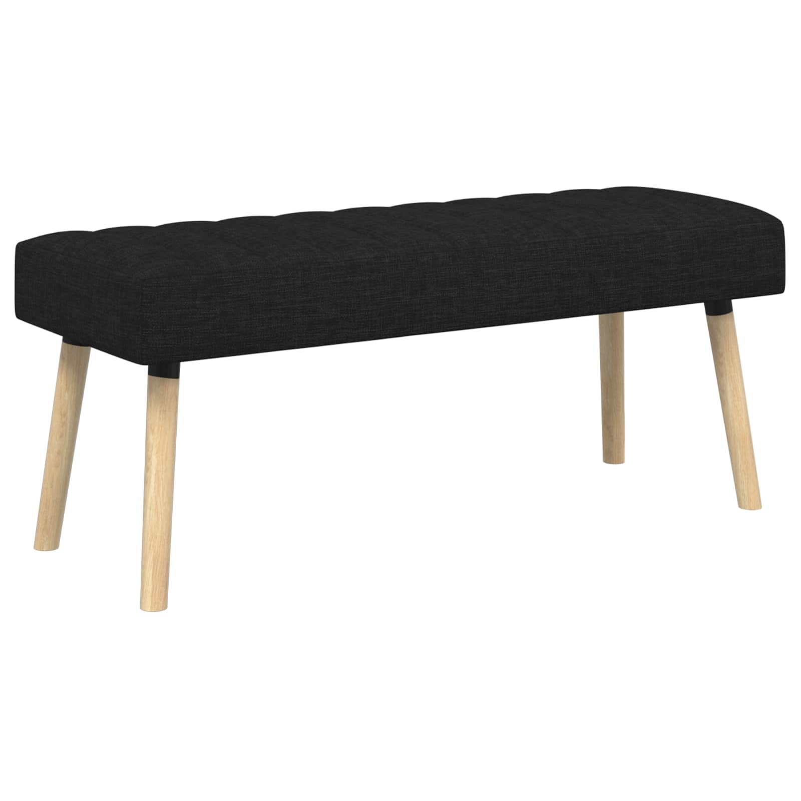 vidaXL Ławka z kanalikowym pikowaniem Czarny 110 x 40 x 46 cm tkanina