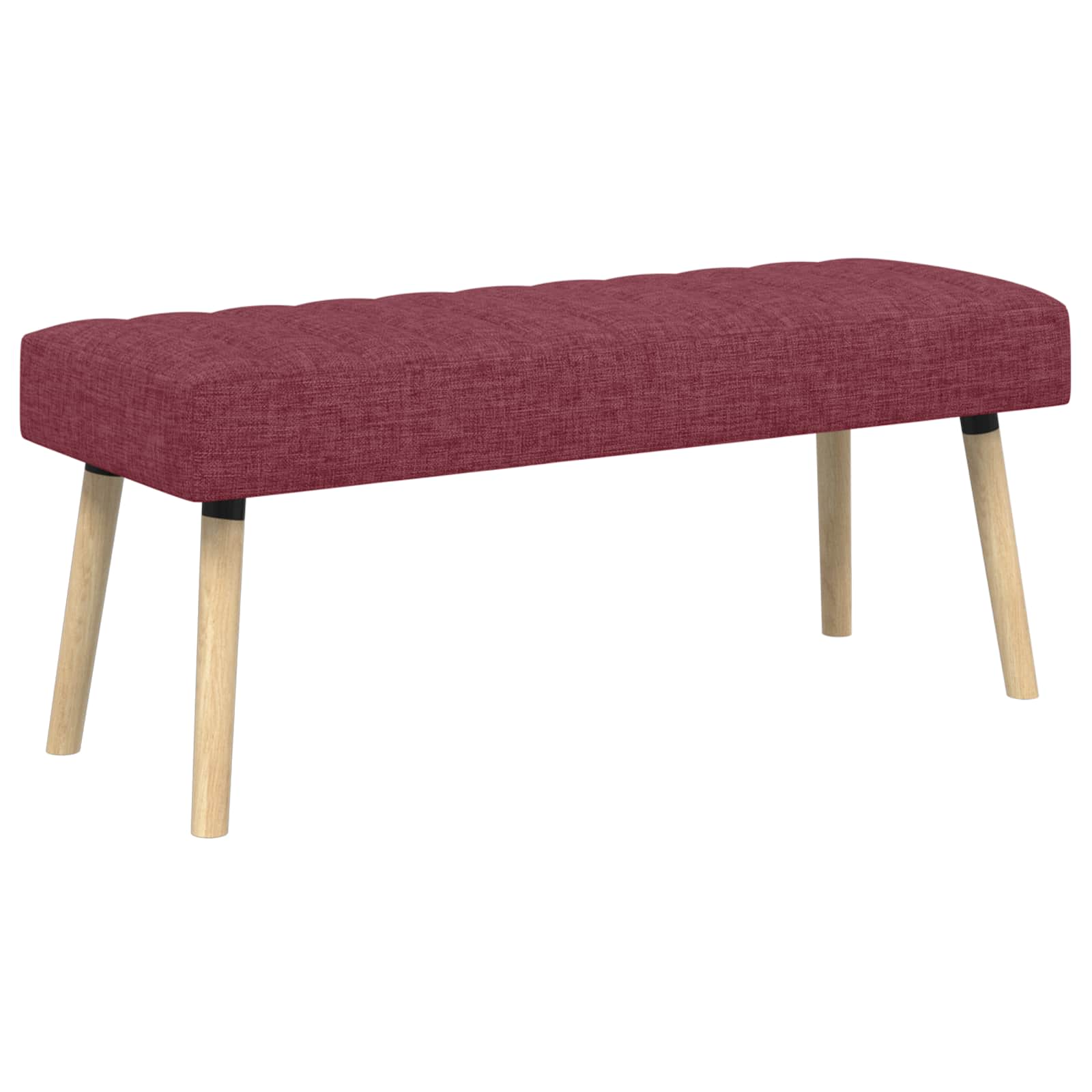 vidaXL Ławka z kanalikowym pikowaniem Czerwone wino 110 x 40 x 46 cm