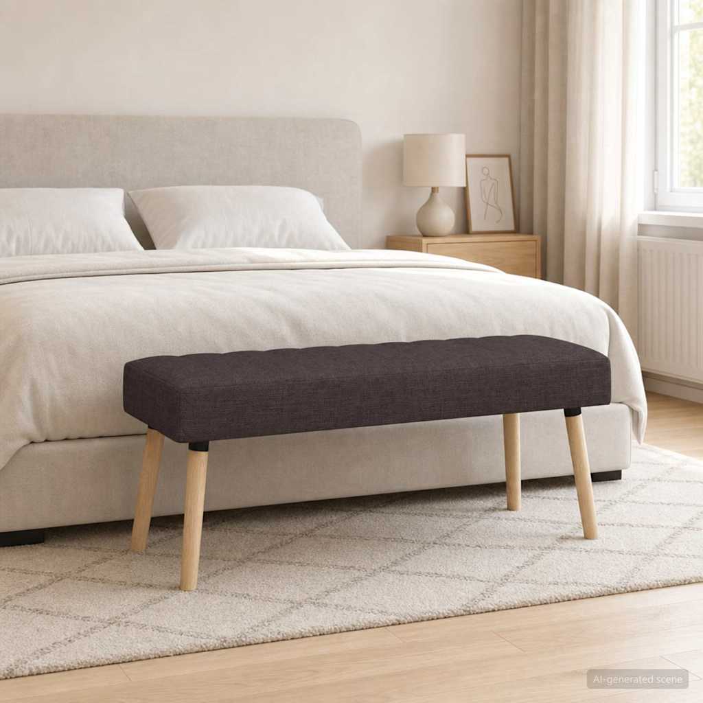 vidaXL Ławka z kanalikowym pikowaniem Ciemny brąz 110 x 40 x 46 cm