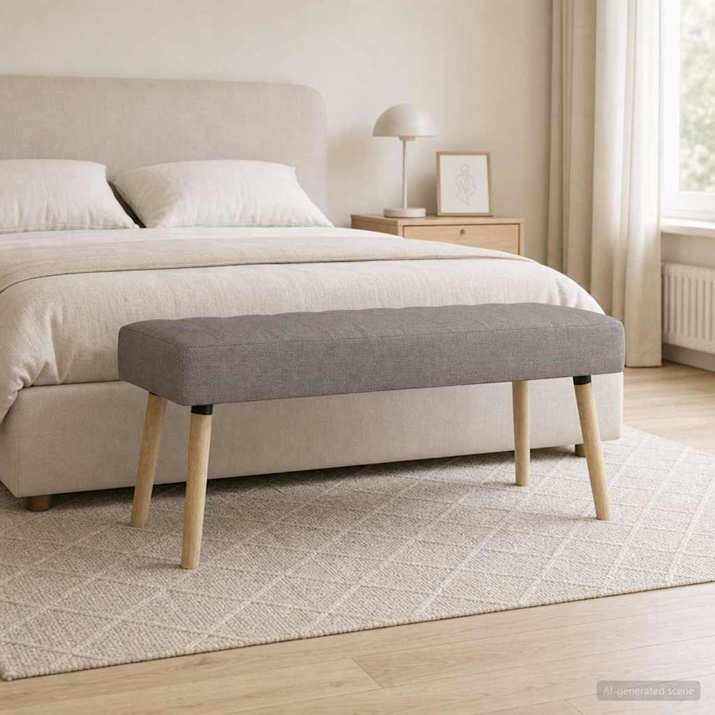 vidaXL Ławka z kanalikowym pikowaniem Ciemnoszary 110 x 40 x 46 cm