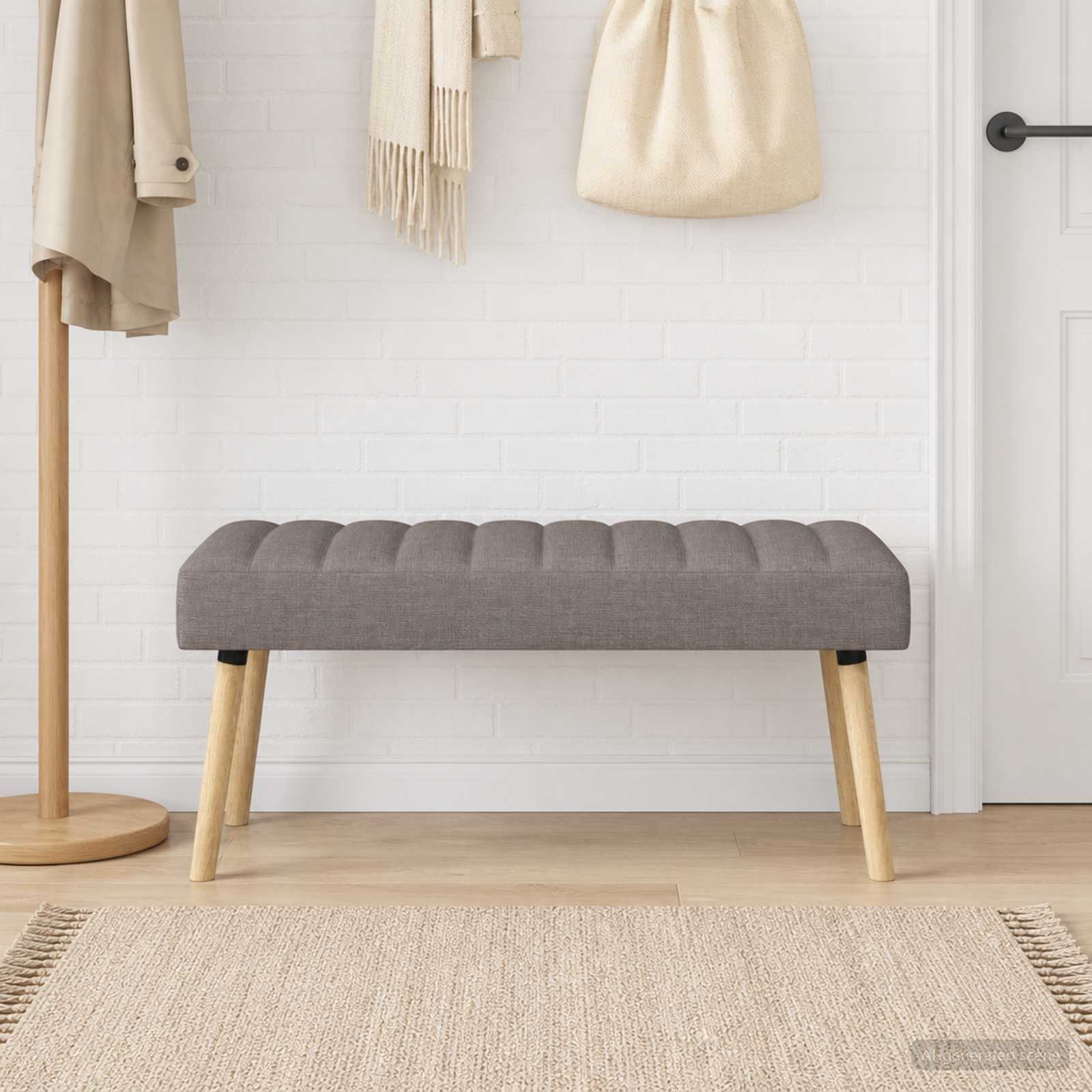 vidaXL Ławka z kanalikowym pikowaniem Ciemnoszary 110 x 40 x 46 cm