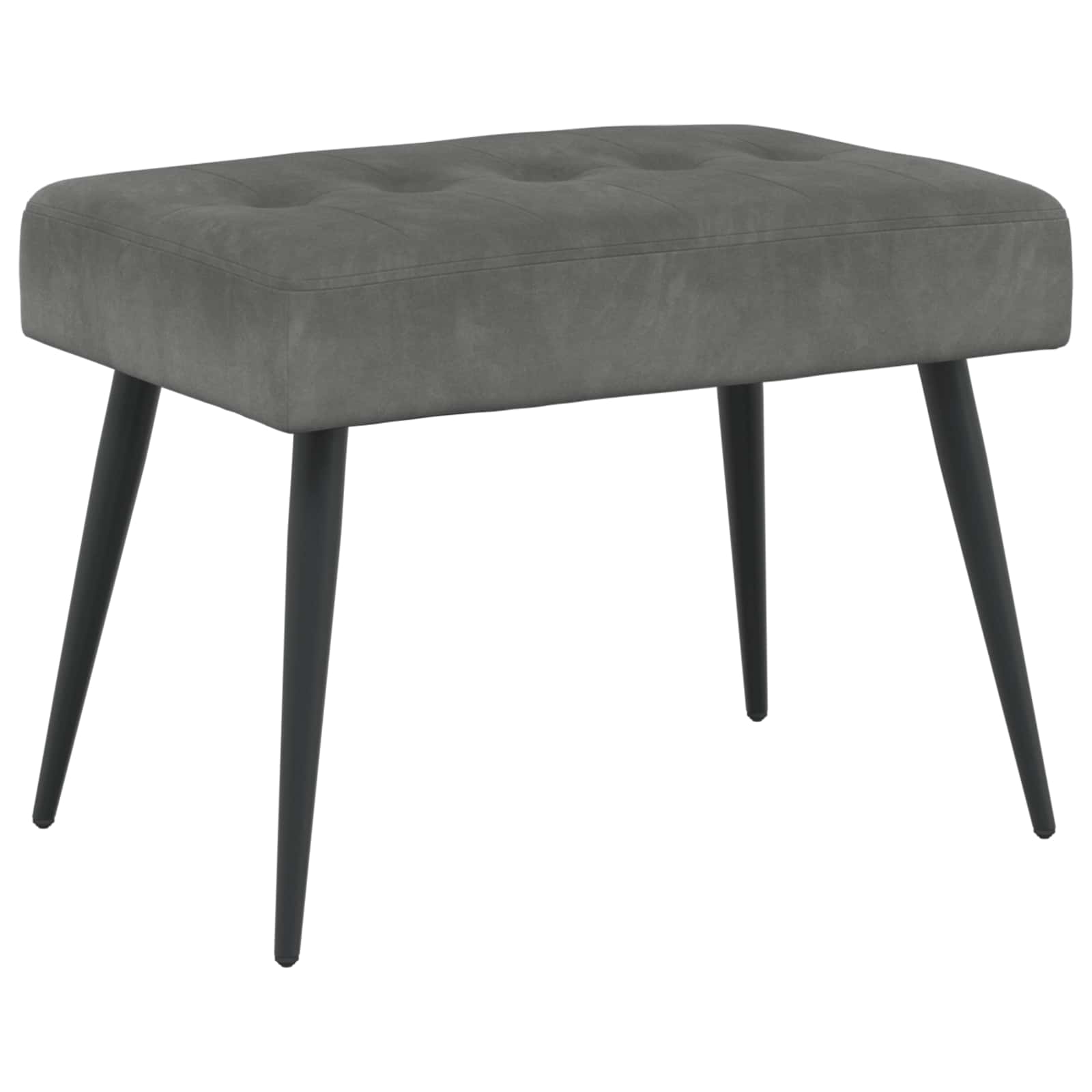 vidaXL Ławka z guzikami ciemnoszary 60 x 40 x 45 cm Welur