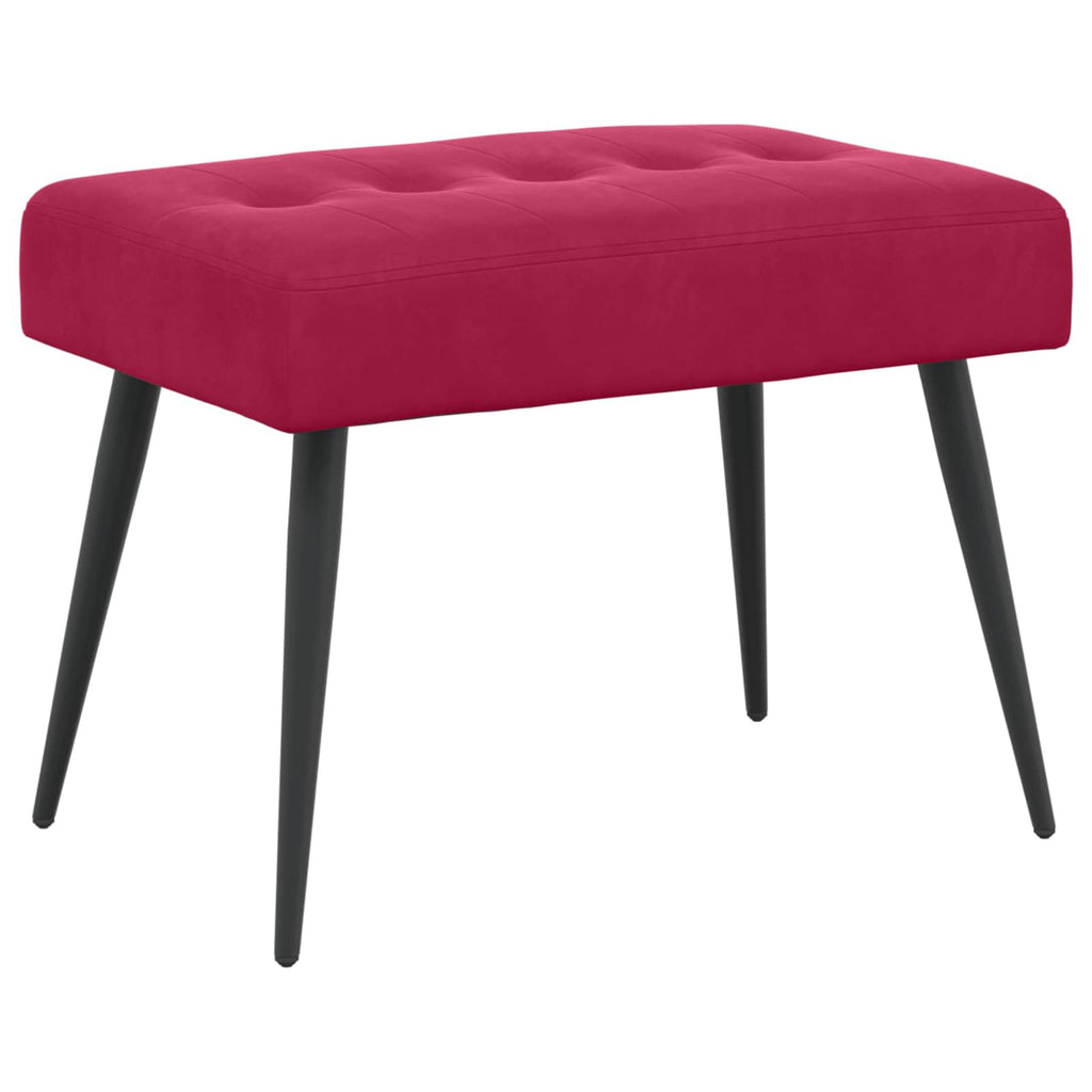 vidaXL Ławka z guzikami Czerwone wino 60 x 40 x 45 cm Welur