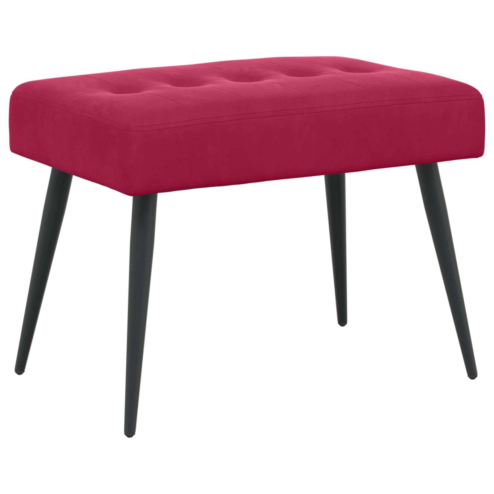 vidaXL Ławka z guzikami Czerwone wino 60 x 40 x 45 cm Welur
