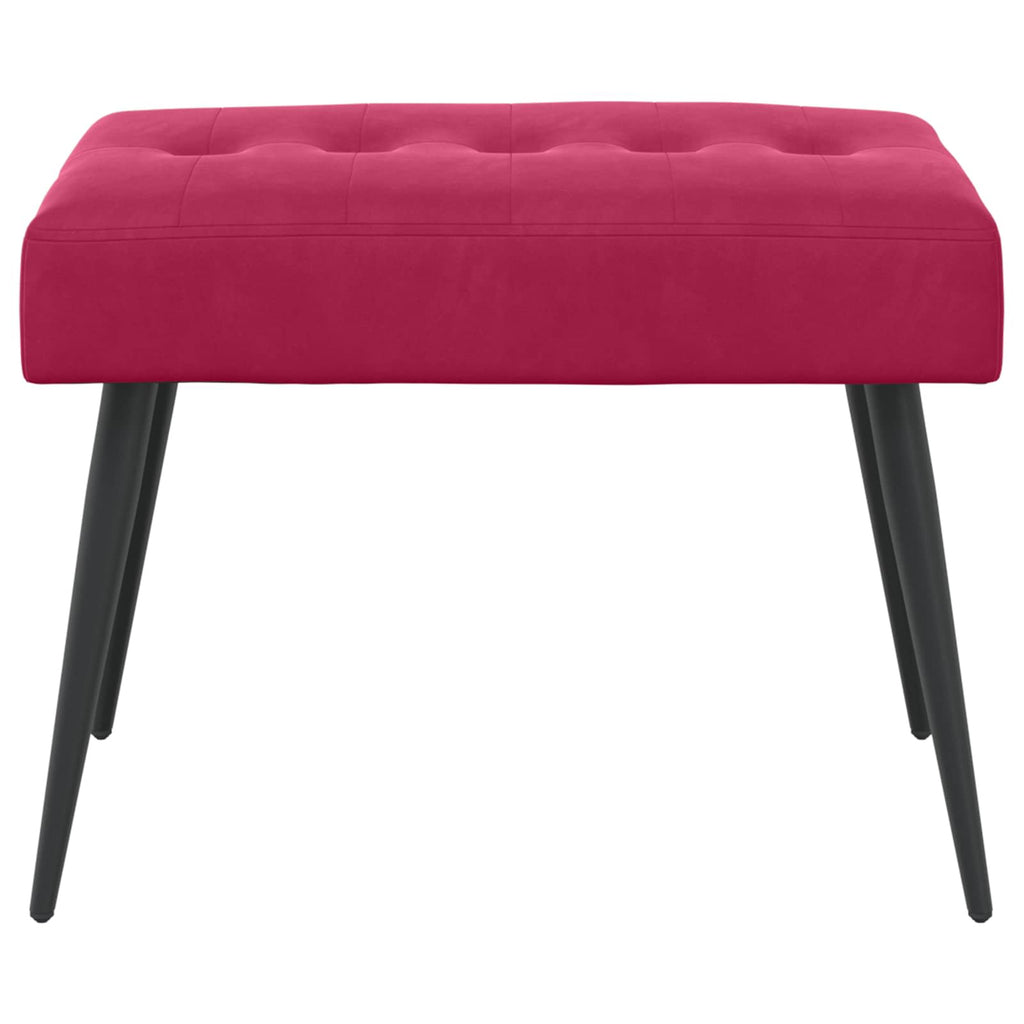 vidaXL Ławka z guzikami Czerwone wino 60 x 40 x 45 cm Welur