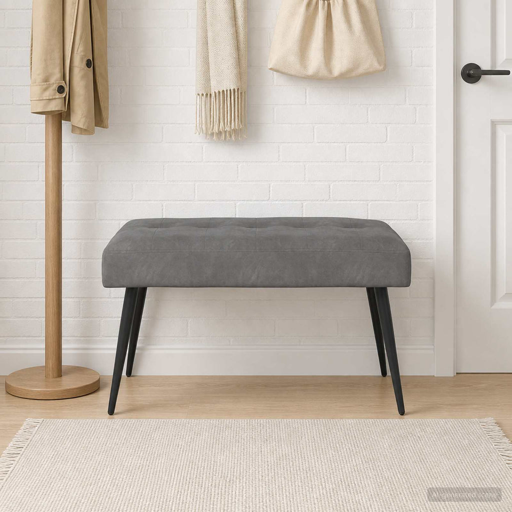 vidaXL Ławka z guzikami ciemnoszary 80 x 40 x 46 cm Welur