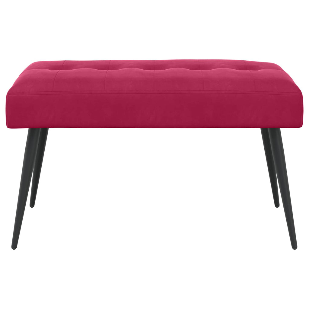 vidaXL Ławka z guzikami Czerwone wino 80 x 40 x 46 cm Welur