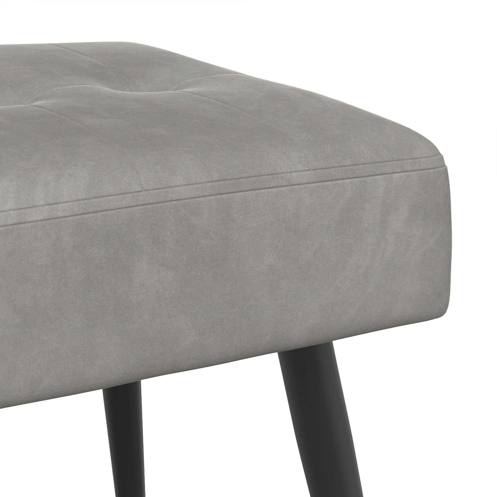 vidaXL Ławka z guzikami jasnoszary 110 x 40 x 46 cm Welur