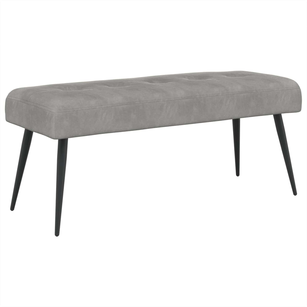 vidaXL Ławka z guzikami jasnoszary 110 x 40 x 46 cm Welur