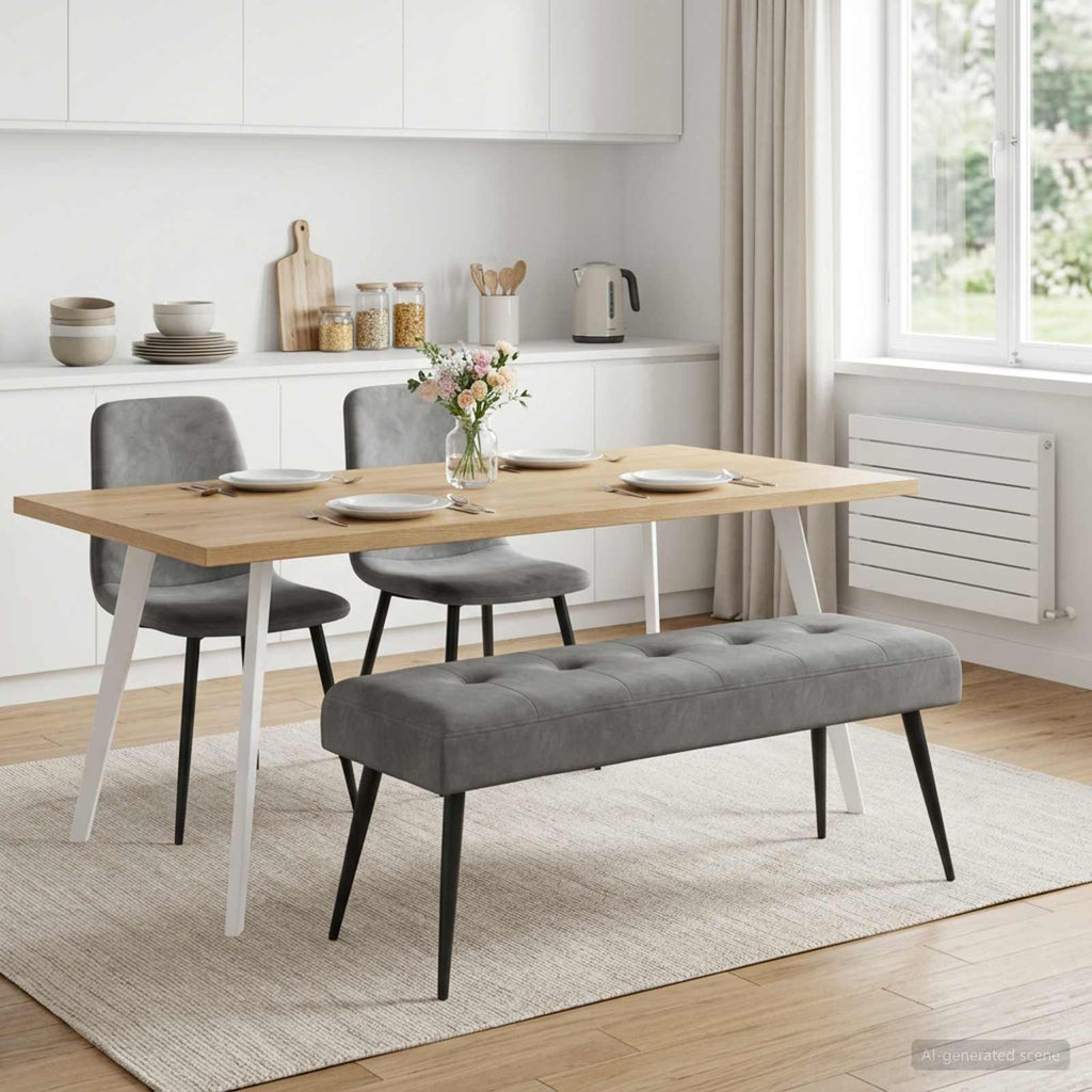 vidaXL Ławka z guzikami ciemnoszary 110 x 40 x 46 cm Welur