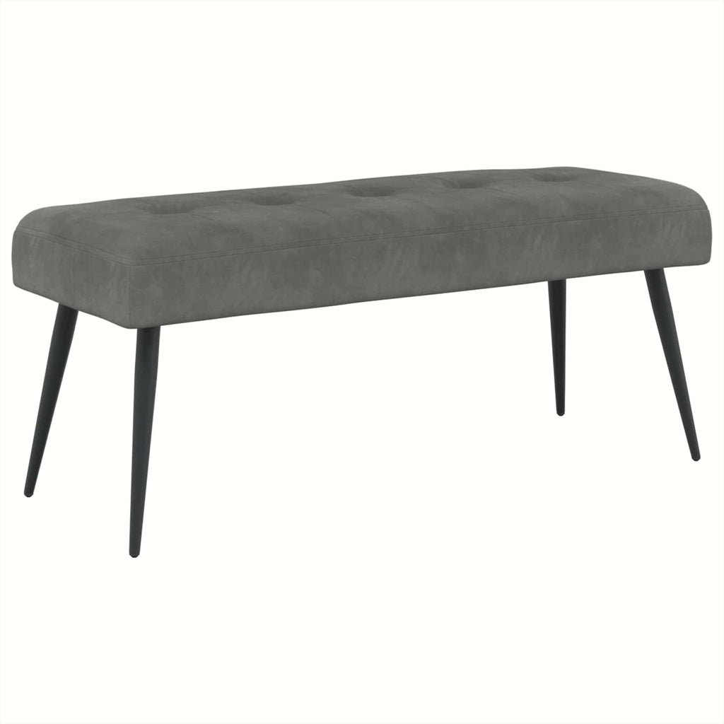 vidaXL Ławka z guzikami ciemnoszary 110 x 40 x 46 cm Welur