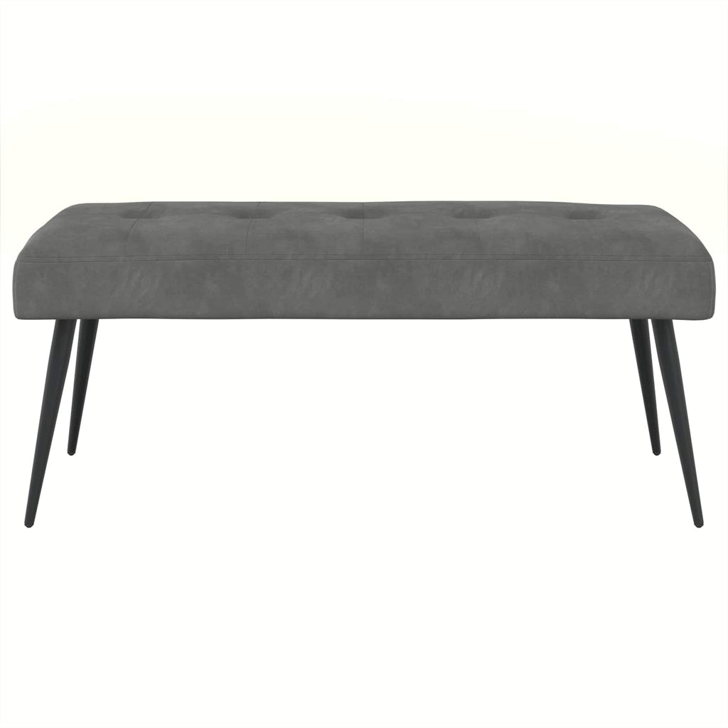 vidaXL Ławka z guzikami ciemnoszary 110 x 40 x 46 cm Welur