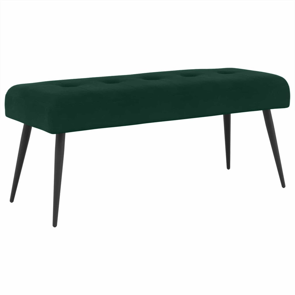 vidaXL Ławka z guzikami Ciemnozielony 110 x 40 x 46 cm Welur
