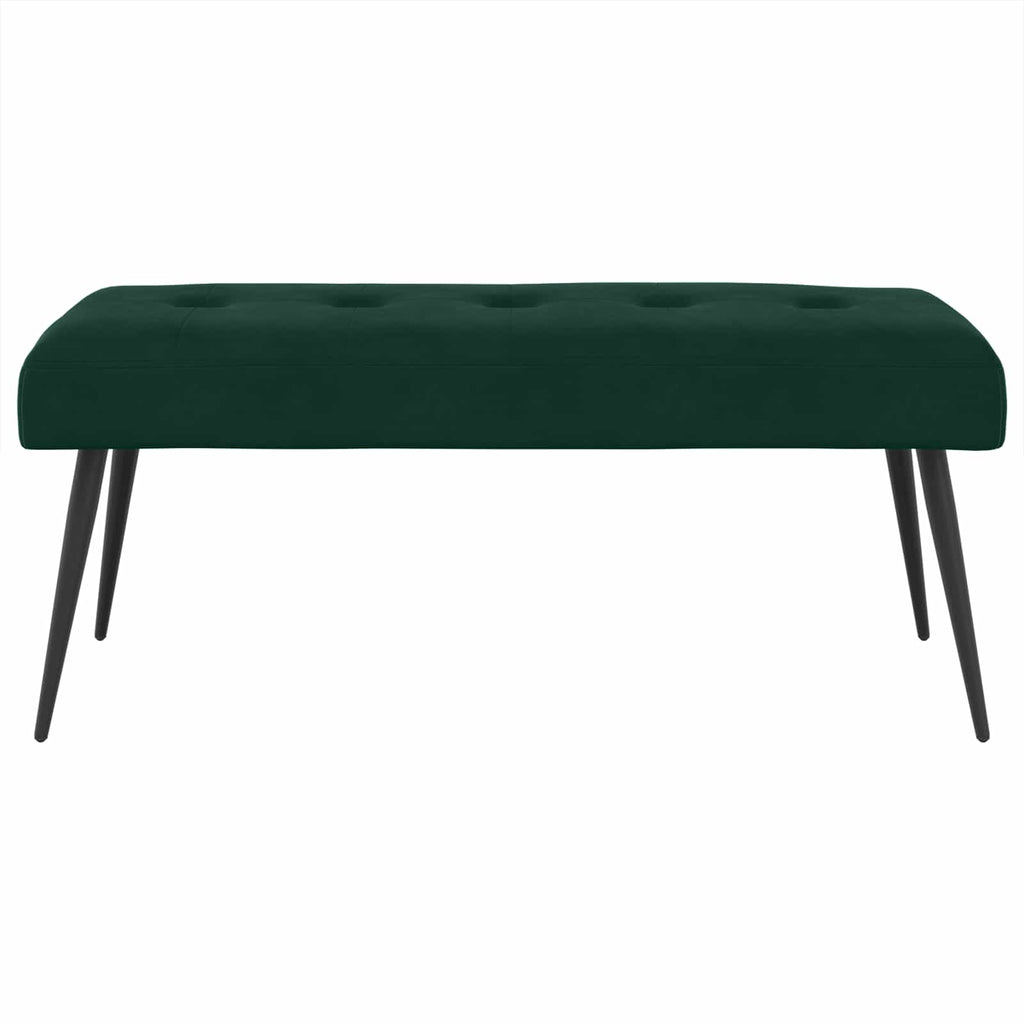 vidaXL Ławka z guzikami Ciemnozielony 110 x 40 x 46 cm Welur