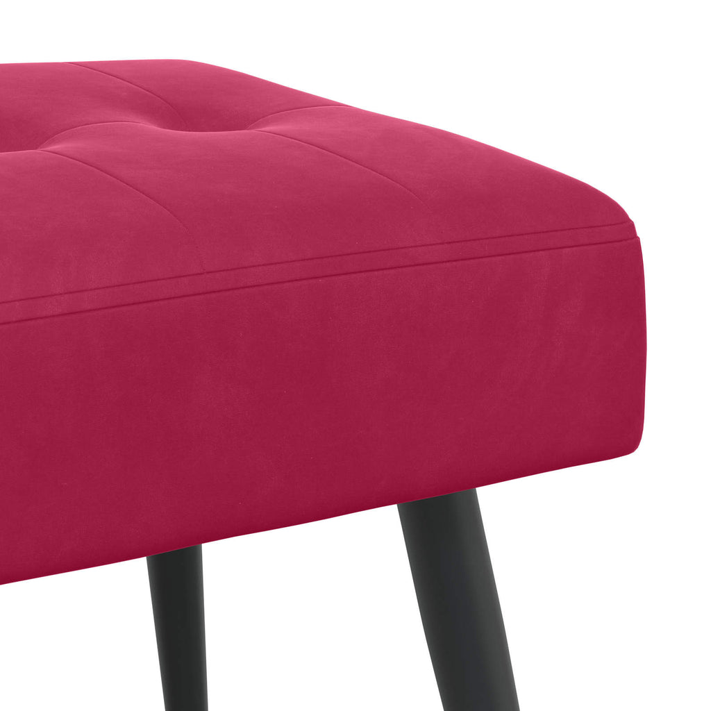 vidaXL Ławka z guzikami Czerwone wino 110 x 40 x 46 cm Welur