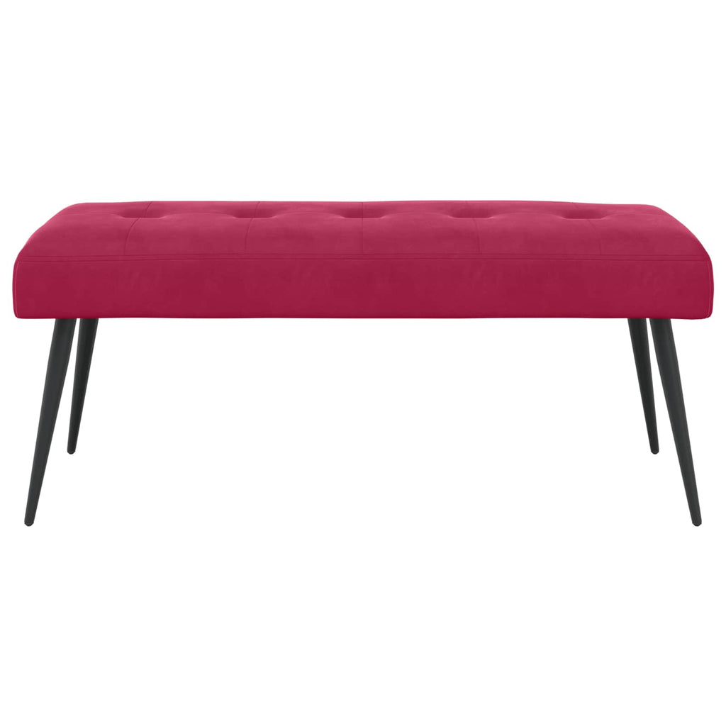 vidaXL Ławka z guzikami Czerwone wino 110 x 40 x 46 cm Welur
