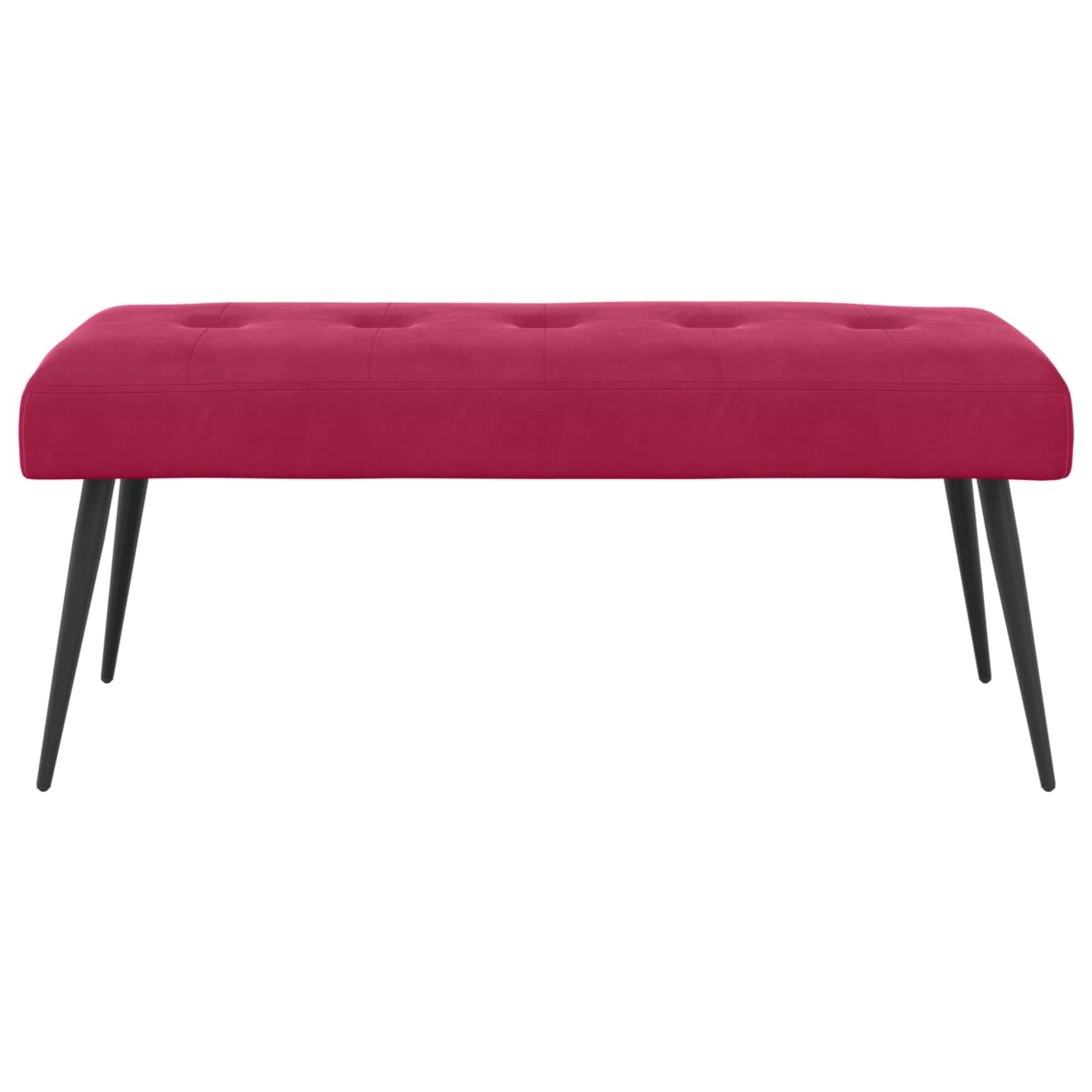 vidaXL Ławka z guzikami Czerwone wino 110 x 40 x 46 cm Welur