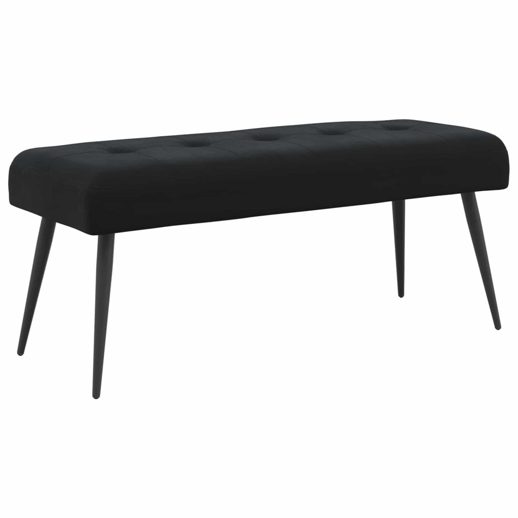 vidaXL Ławka z guzikami Czarny 110 x 40 x 46 cm Welur