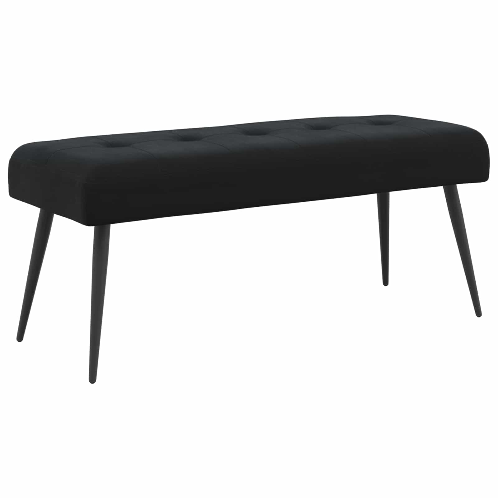 vidaXL Ławka z guzikami Czarny 110 x 40 x 46 cm Welur