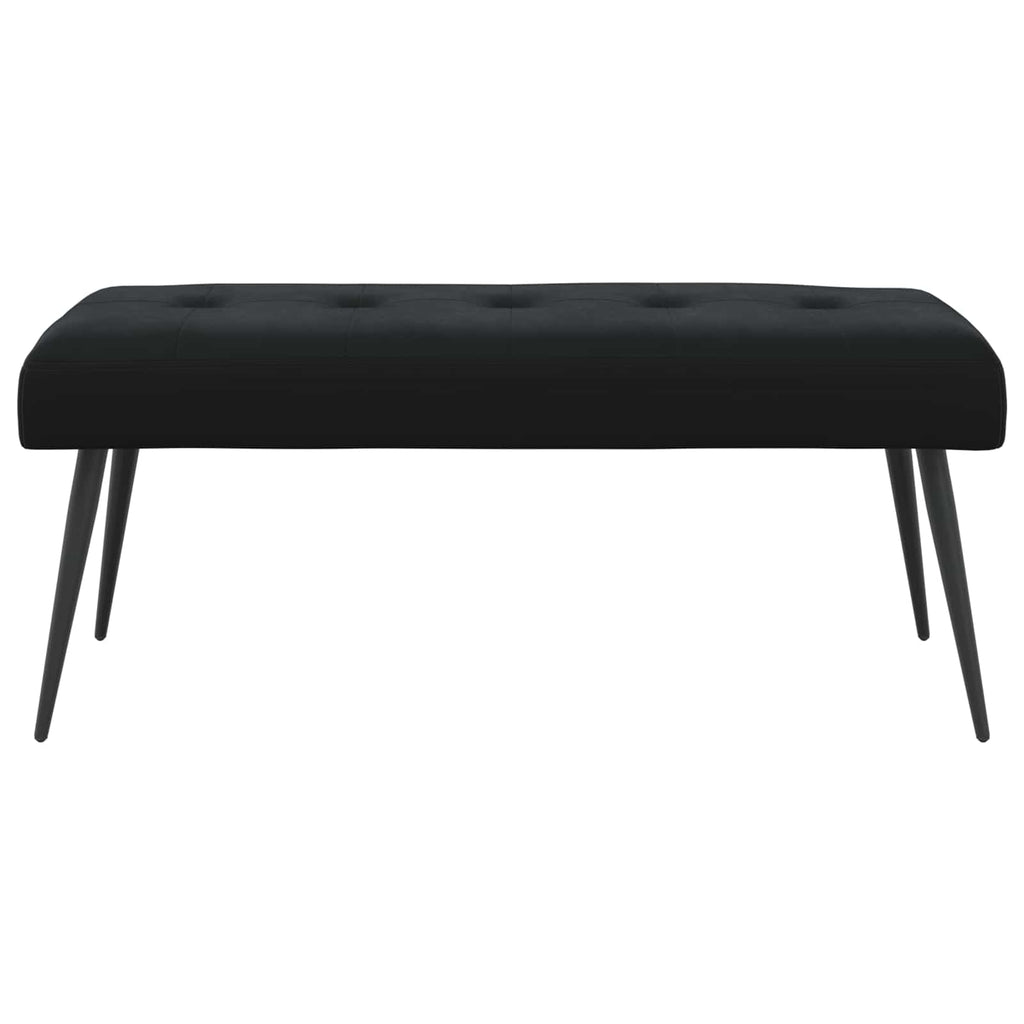 vidaXL Ławka z guzikami Czarny 110 x 40 x 46 cm Welur