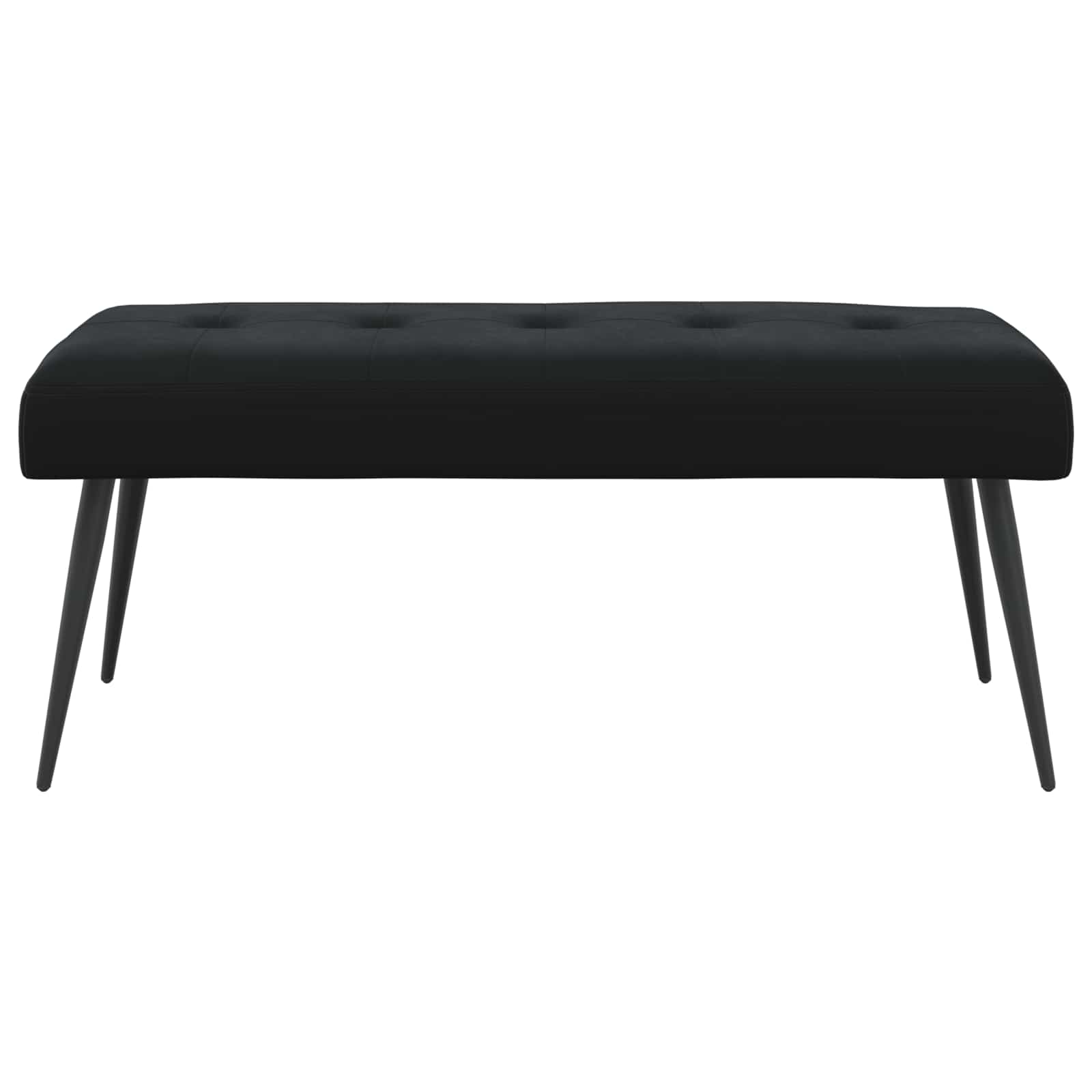 vidaXL Ławka z guzikami Czarny 110 x 40 x 46 cm Welur