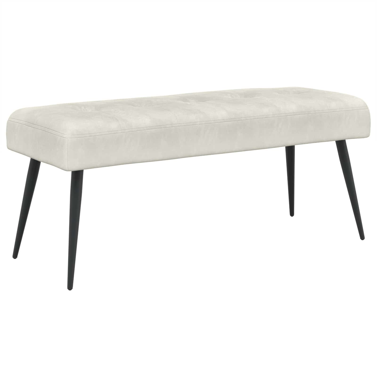 vidaXL Ławka z guzikami kremowy 110 x 40 x 46 cm Welur