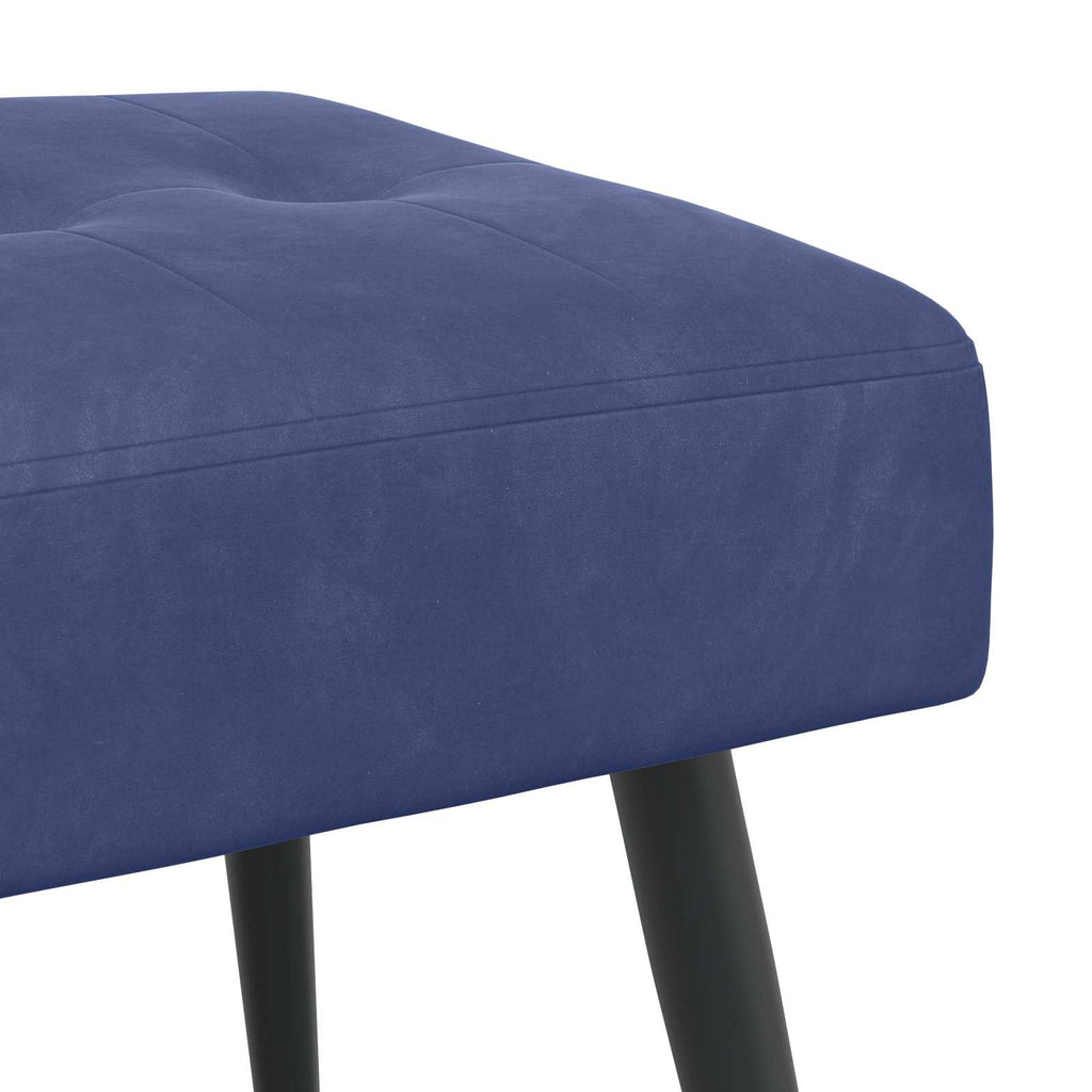vidaXL Ławka z guzikami Niebieski policyjny 110 x 40 x 46 cm Welur