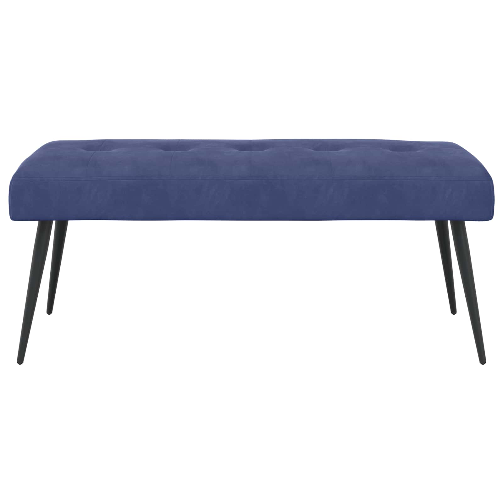 vidaXL Ławka z guzikami Niebieski policyjny 110 x 40 x 46 cm Welur