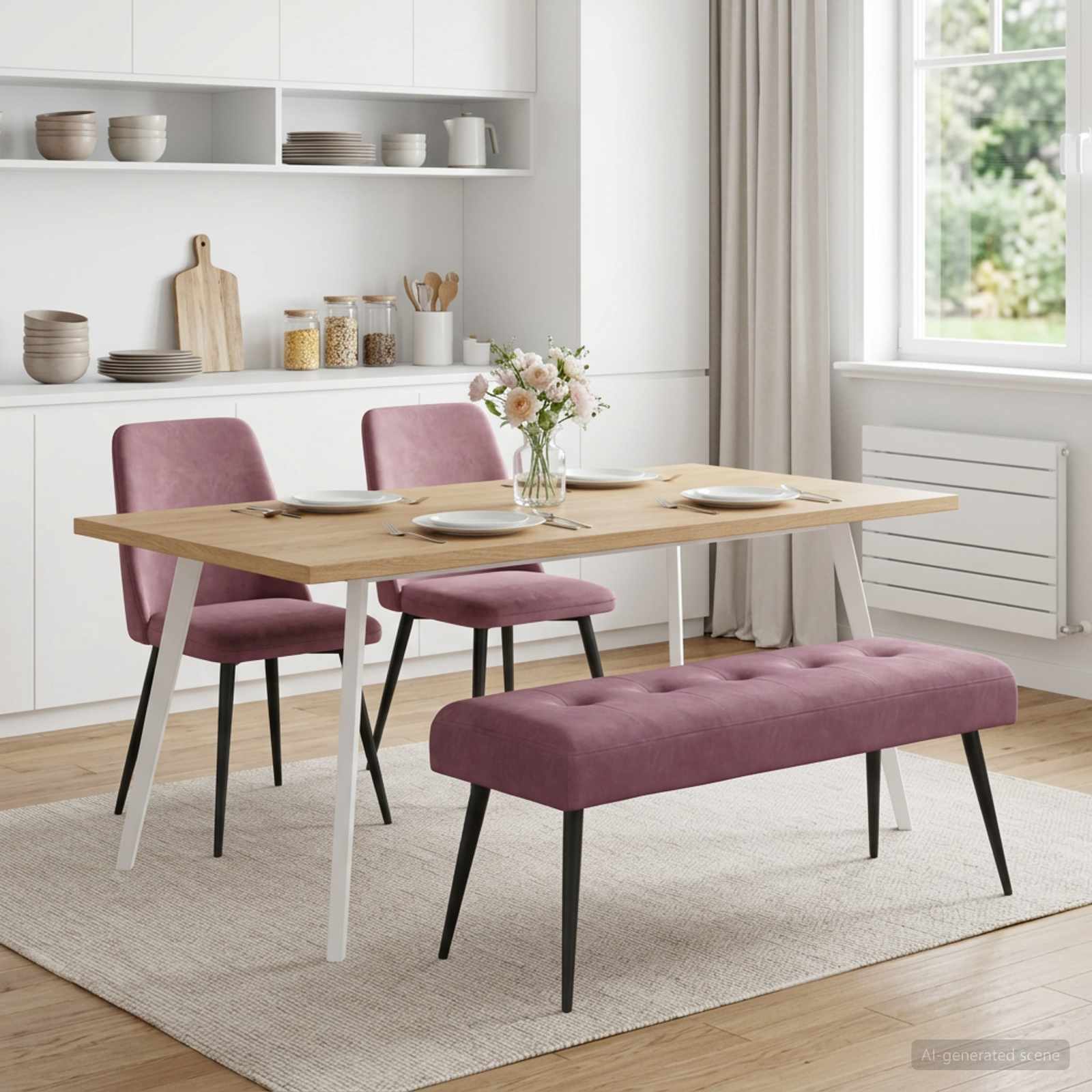 vidaXL Ławka z guzikami Fioletowy 110 x 40 x 46 cm Welur