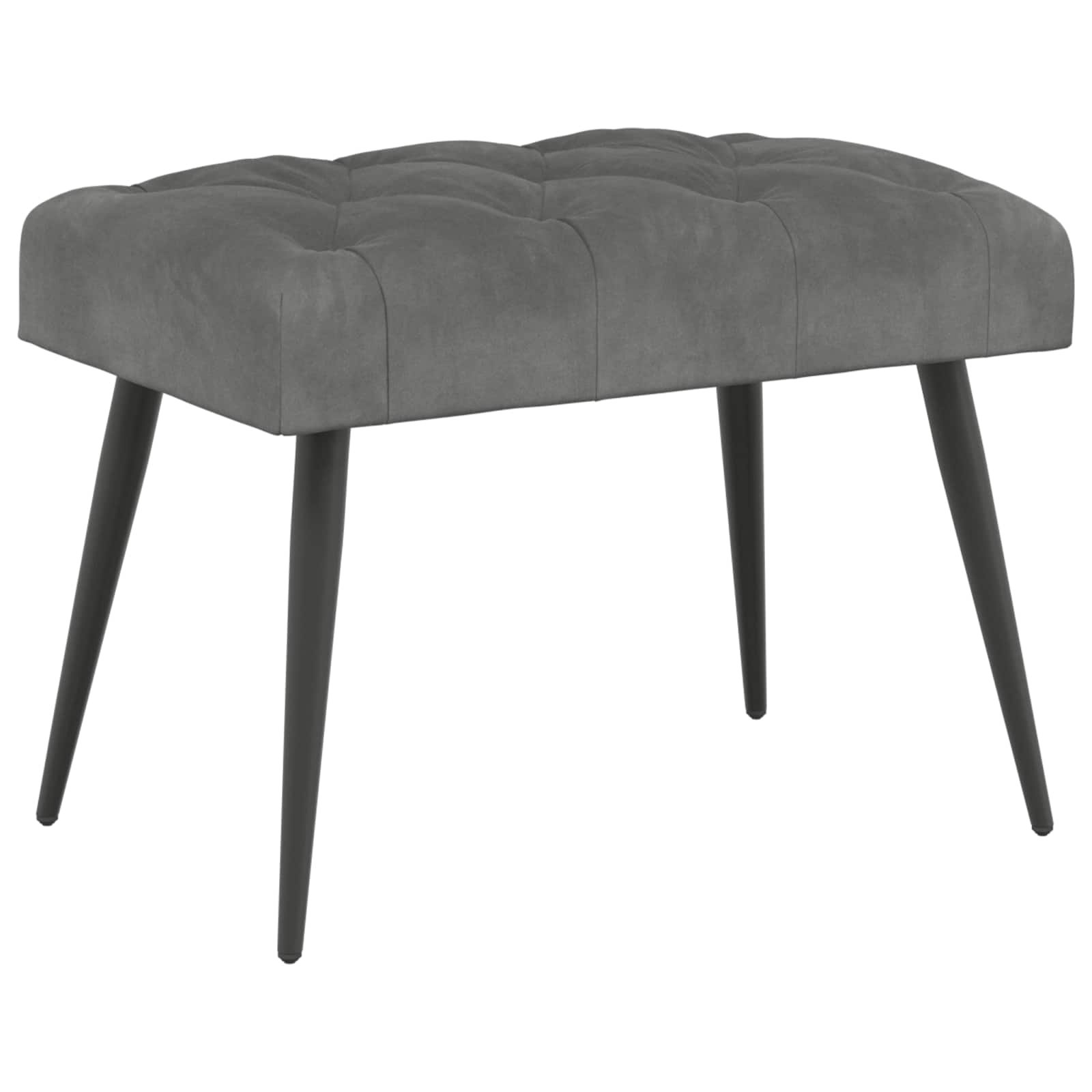 vidaXL Ławka z guzikami ciemnoszary 60 x 40 x 45 cm Welur