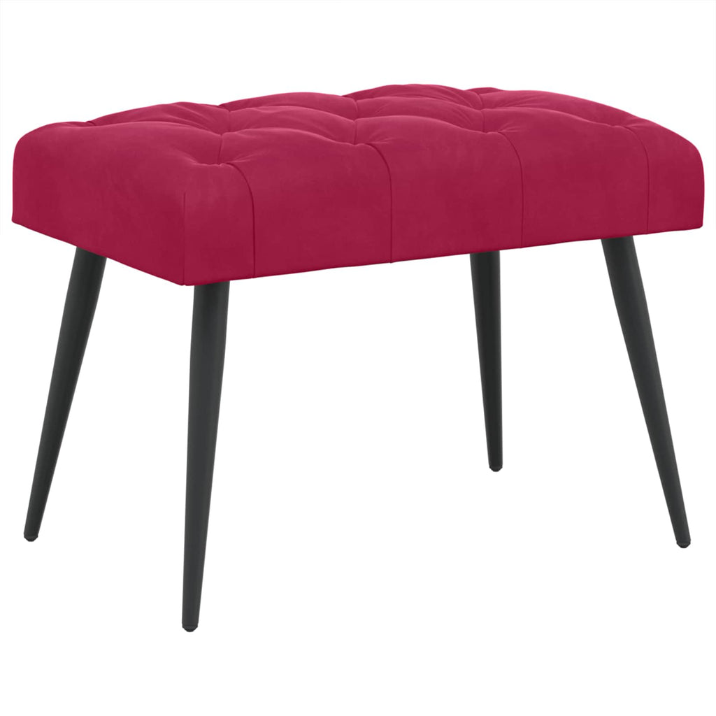 vidaXL Ławka z guzikami Czerwone wino 60 x 40 x 45 cm Welur