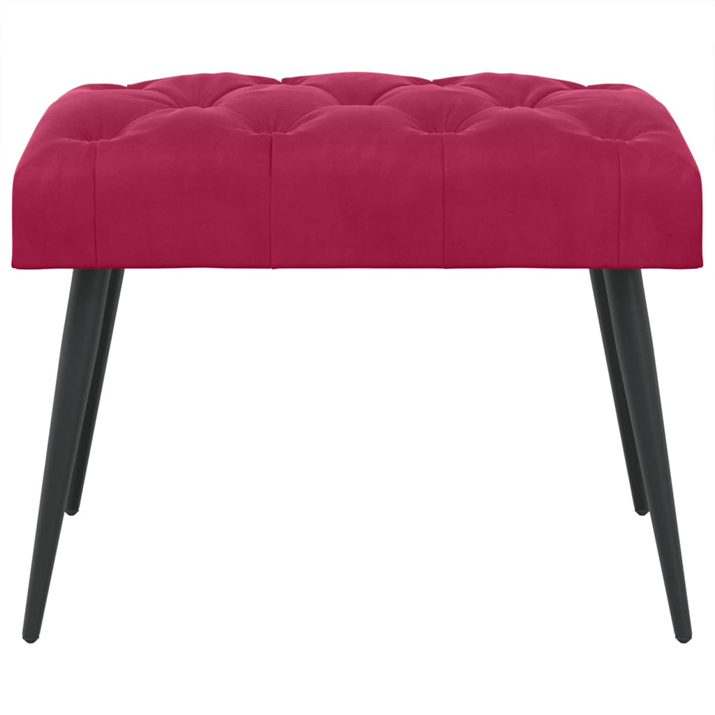 vidaXL Ławka z guzikami Czerwone wino 60 x 40 x 45 cm Welur