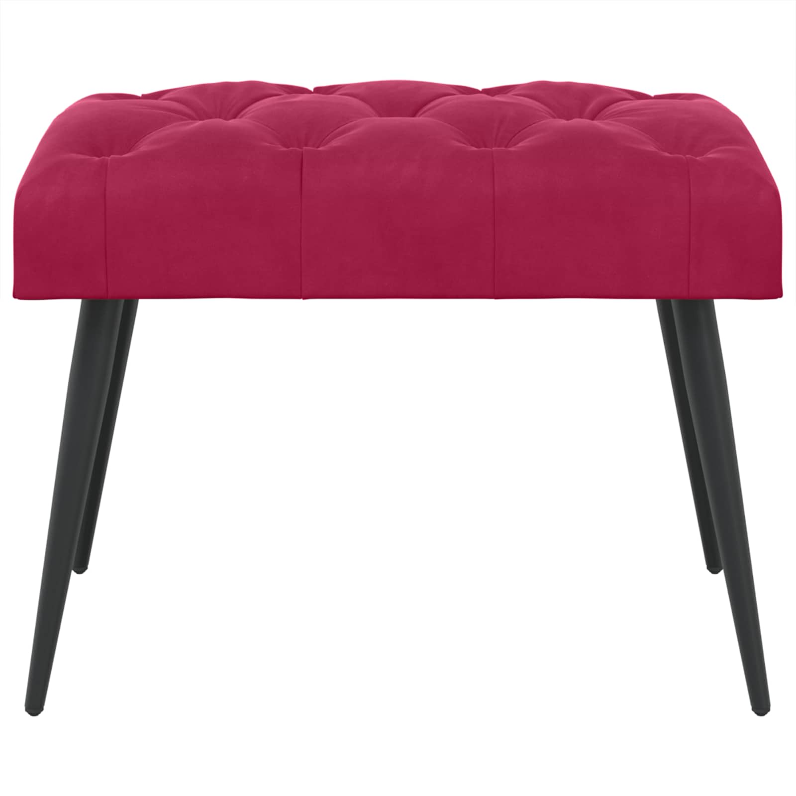 vidaXL Ławka z guzikami Czerwone wino 60 x 40 x 45 cm Welur