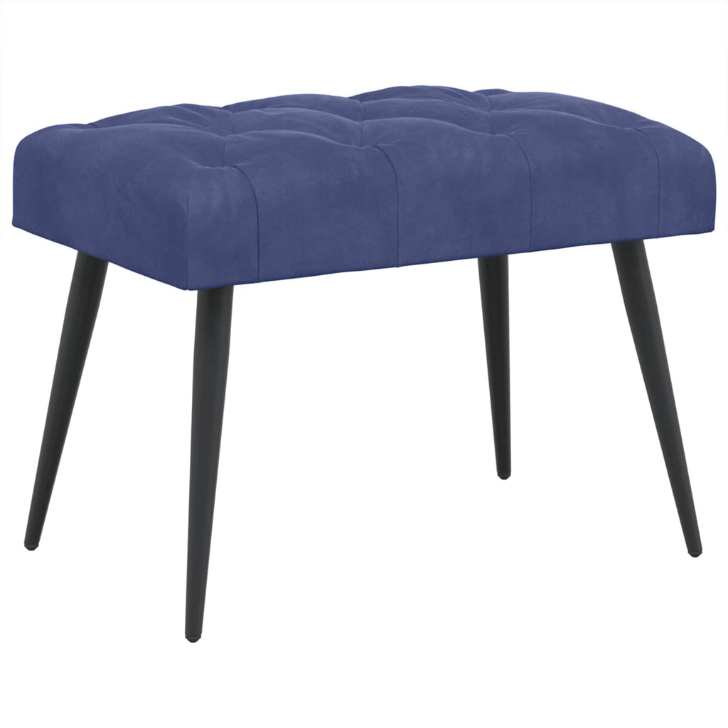 vidaXL Ławka z guzikami Niebieski policyjny 60 x 40 x 45 cm Welur