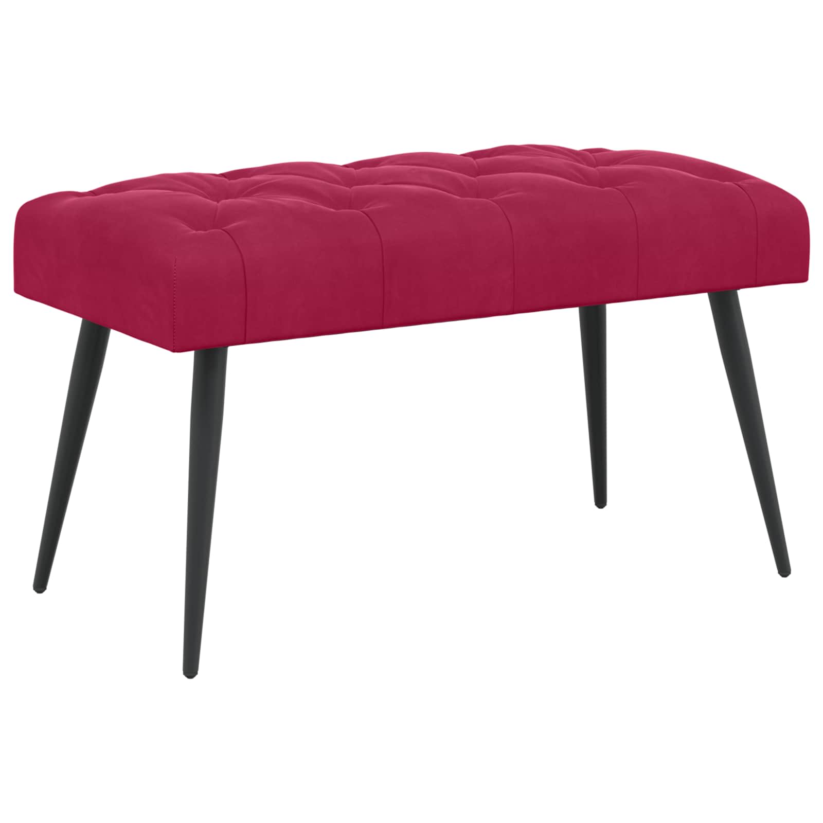 vidaXL Ławka z guzikami Czerwone wino 80 x 40 x 46 cm Welur