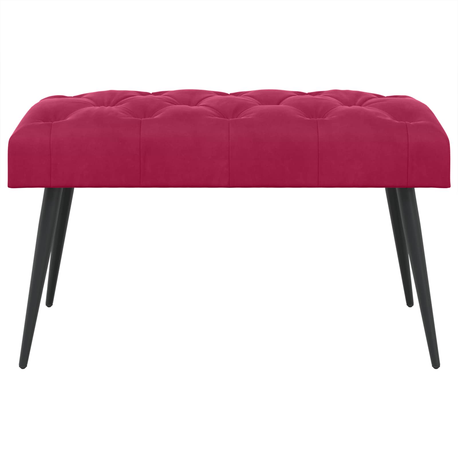 vidaXL Ławka z guzikami Czerwone wino 80 x 40 x 46 cm Welur