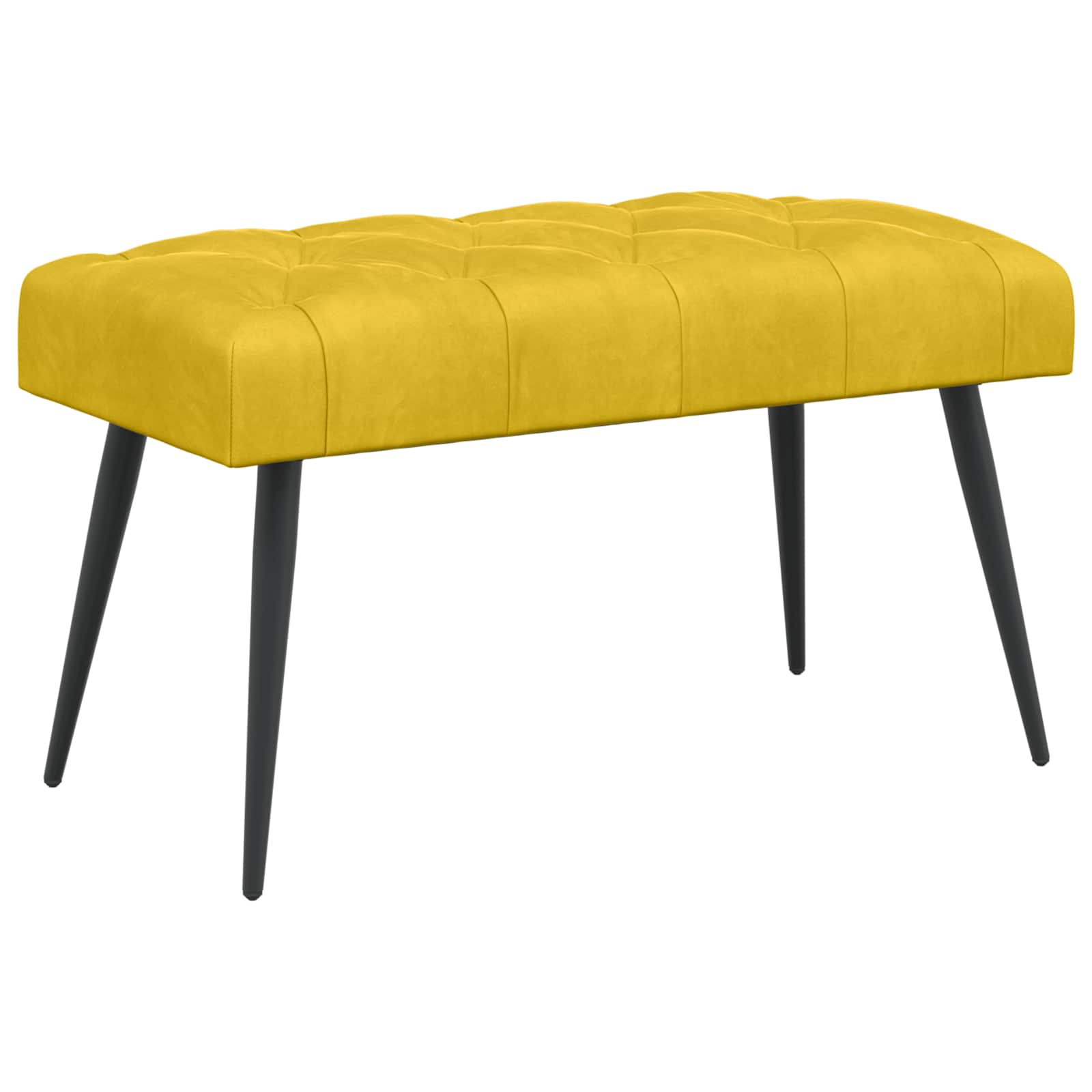 vidaXL Ławka z guzikami żółty 80 x 40 x 46 cm Welur