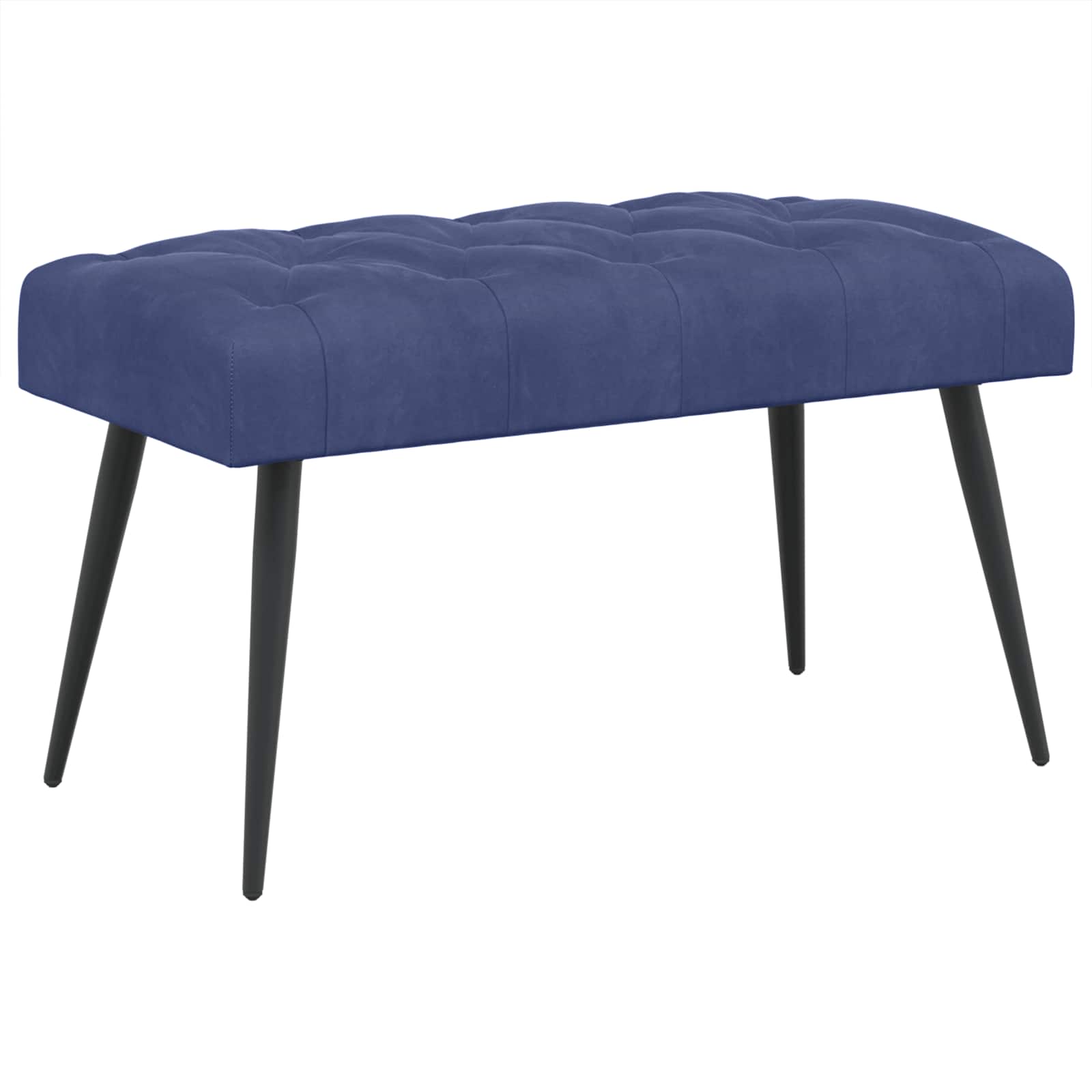 vidaXL Ławka z guzikami Niebieski policyjny 80 x 40 x 46 cm Welur