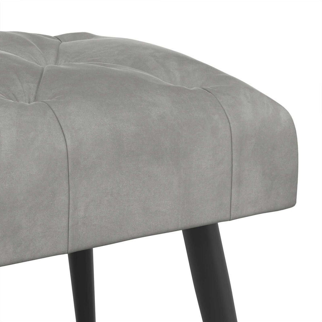 vidaXL Ławka z guzikami jasnoszary 110 x 40 x 46 cm Welur