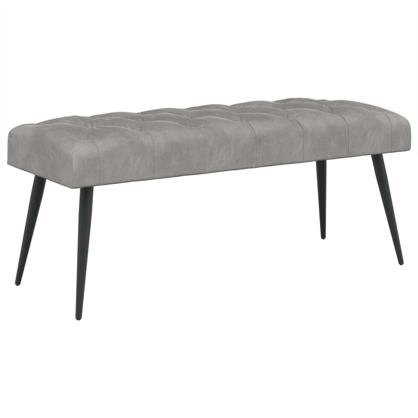 vidaXL Ławka z guzikami jasnoszary 110 x 40 x 46 cm Welur