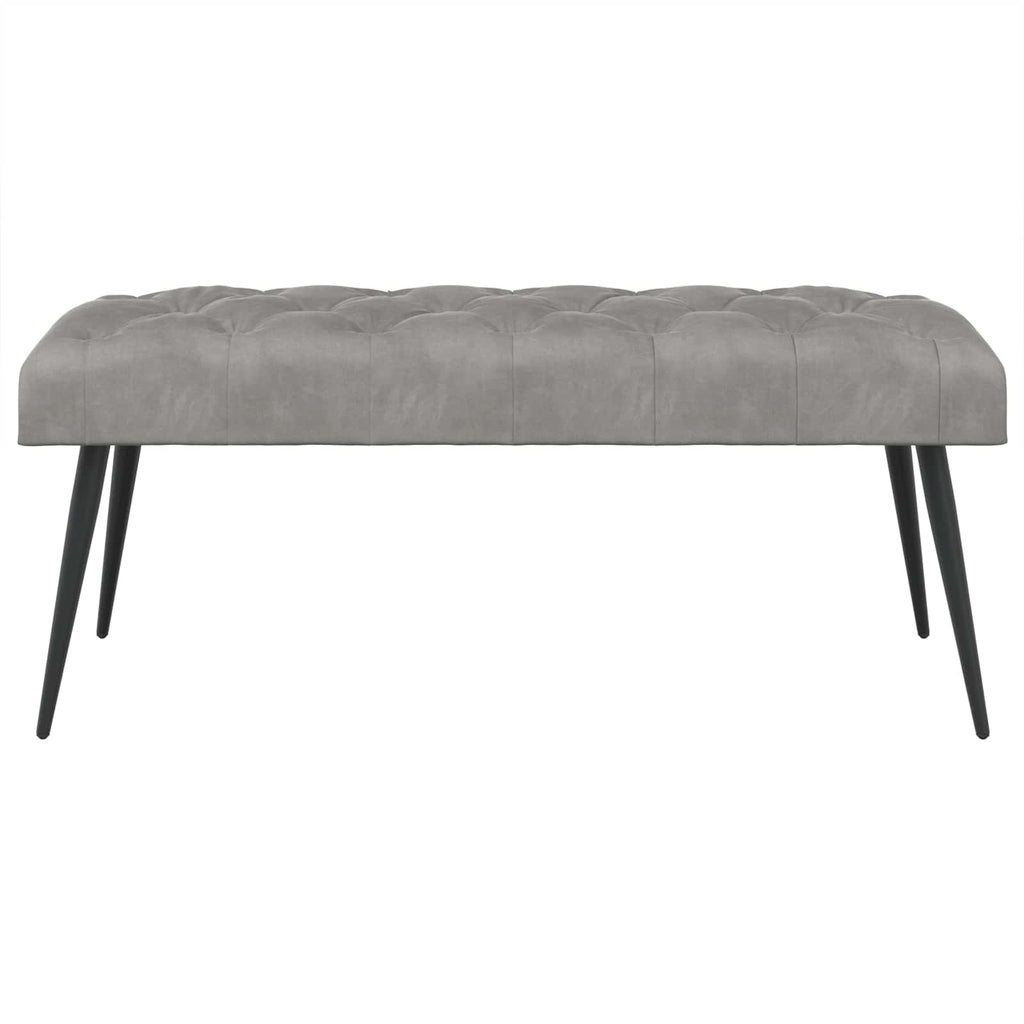 vidaXL Ławka z guzikami jasnoszary 110 x 40 x 46 cm Welur