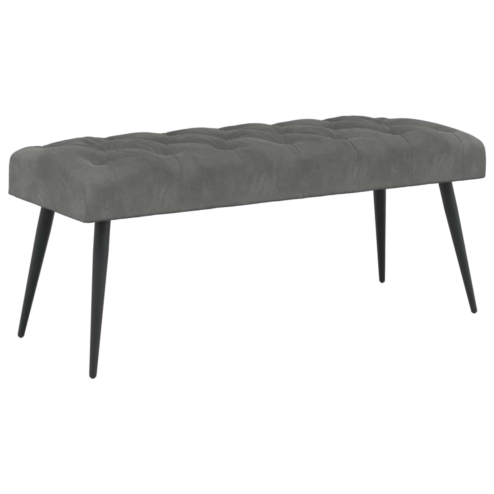 vidaXL Ławka z guzikami ciemnoszary 110 x 40 x 46 cm Welur