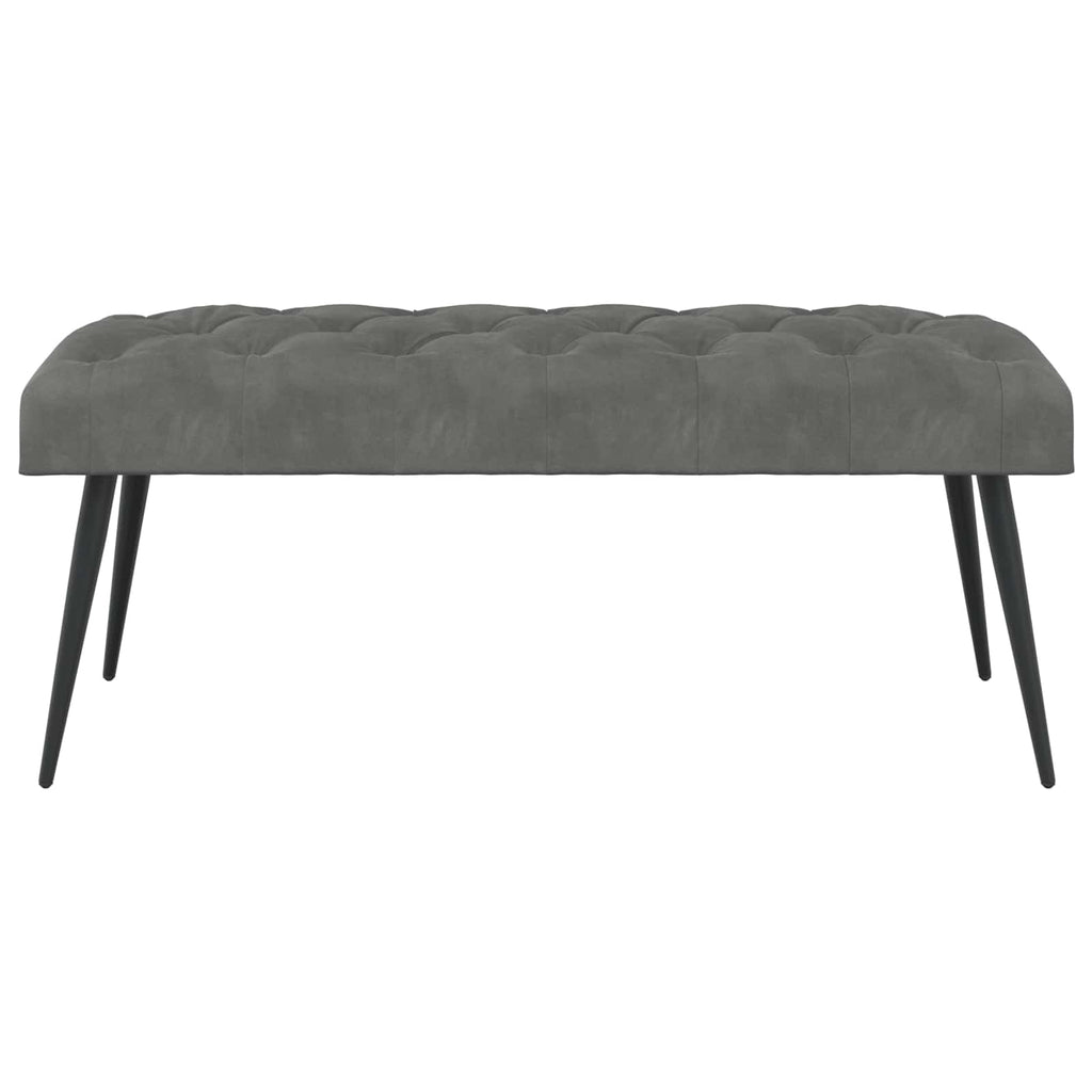 vidaXL Ławka z guzikami ciemnoszary 110 x 40 x 46 cm Welur