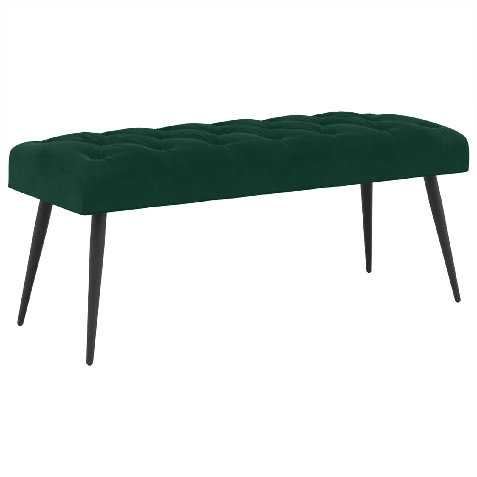 vidaXL Ławka z guzikami Ciemnozielony 110 x 40 x 46 cm Welur