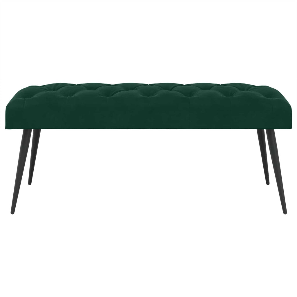 vidaXL Ławka z guzikami Ciemnozielony 110 x 40 x 46 cm Welur