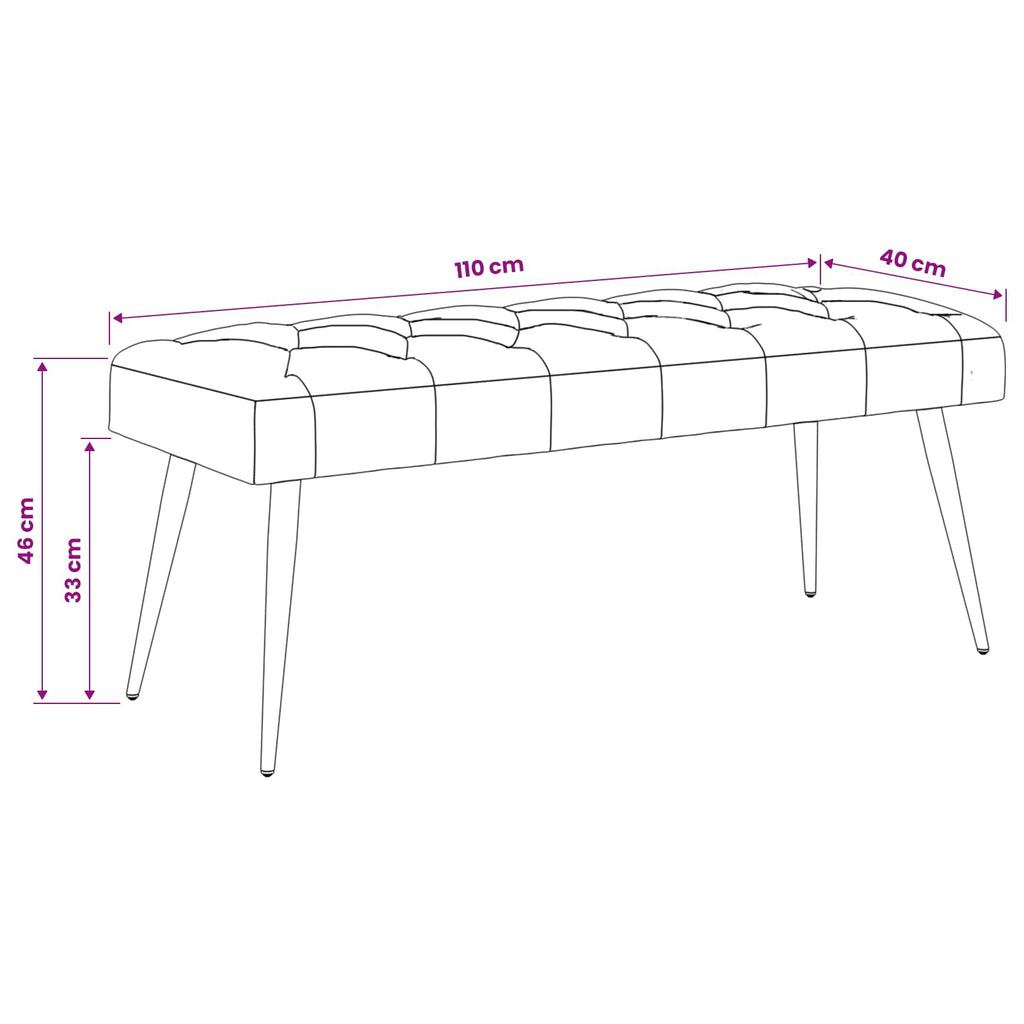 vidaXL Ławka z guzikami Ciemnozielony 110 x 40 x 46 cm Welur