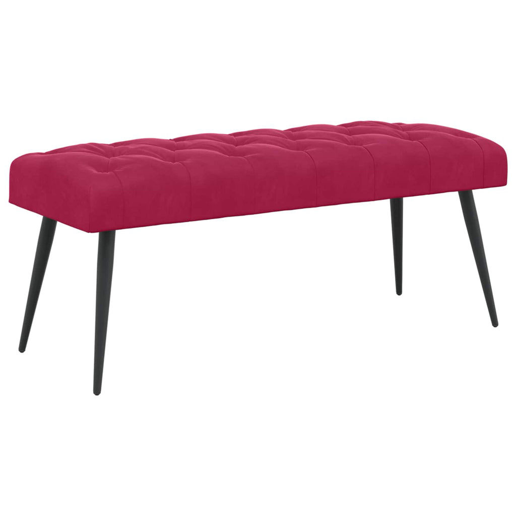 vidaXL Ławka z guzikami Czerwone wino 110 x 40 x 46 cm Welur