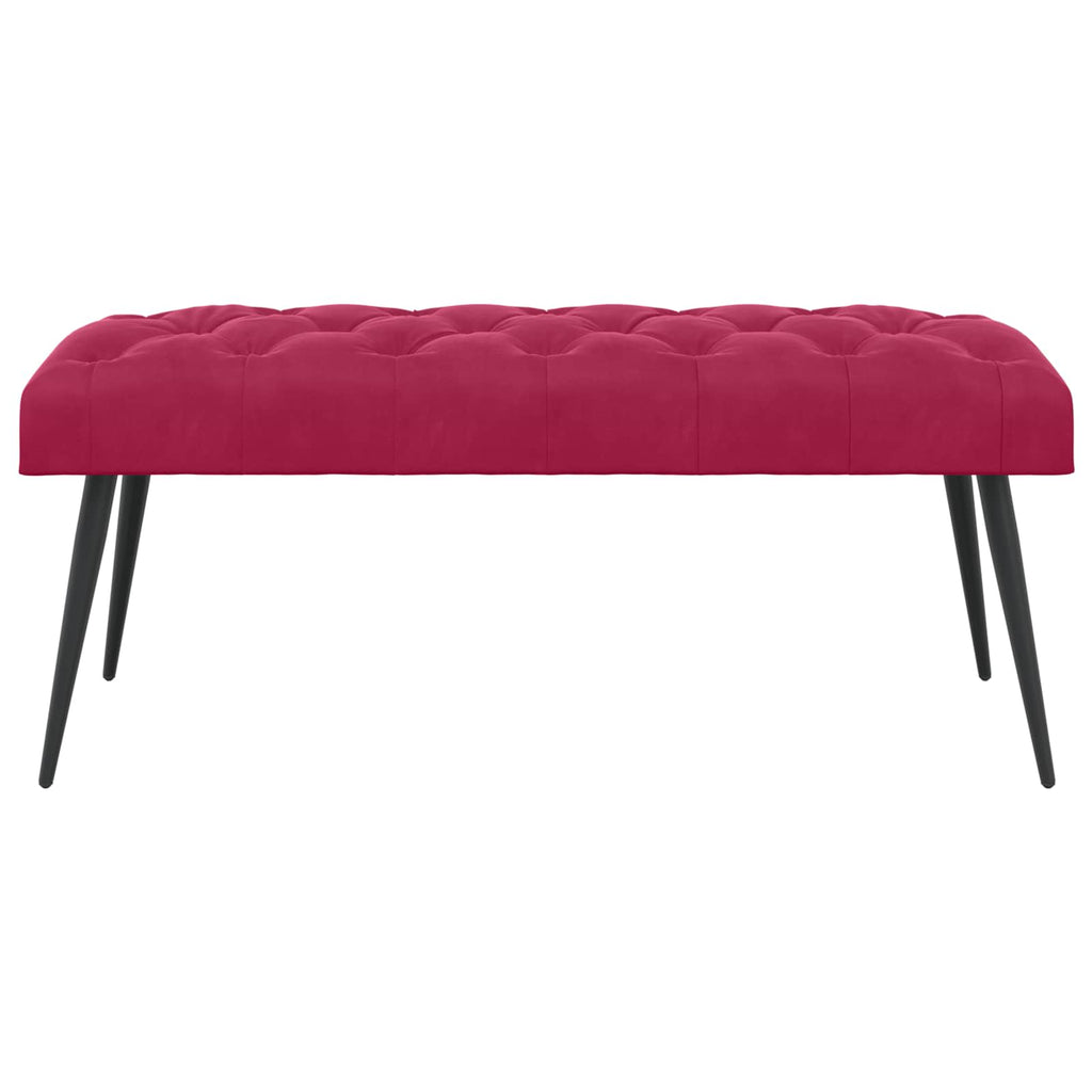 vidaXL Ławka z guzikami Czerwone wino 110 x 40 x 46 cm Welur